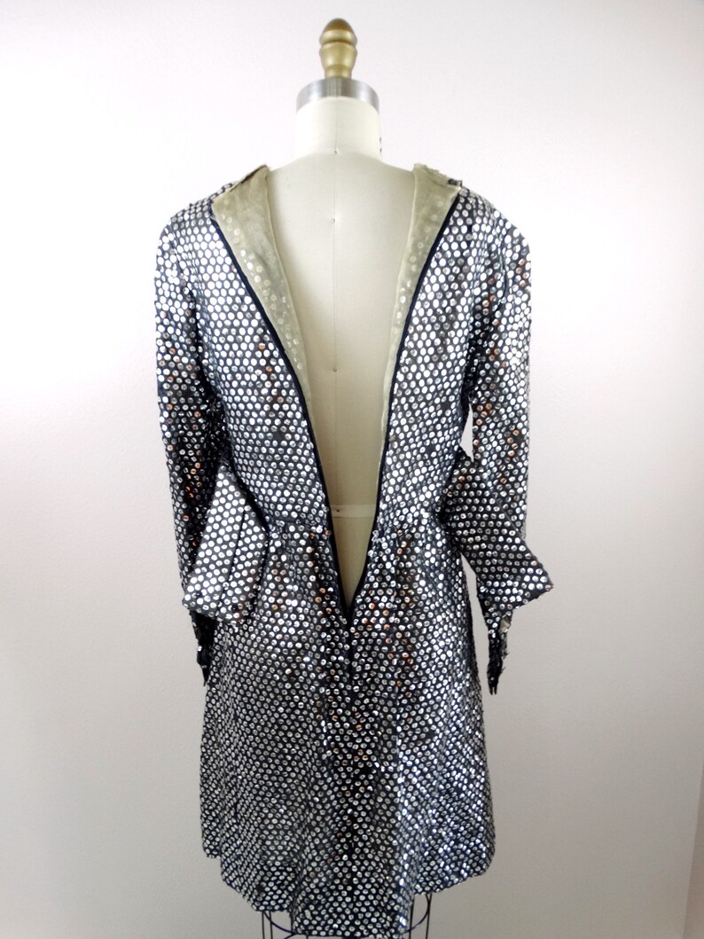 Old Hollywood Glam Sequin Dress // Mirror Silver Sequined image 5