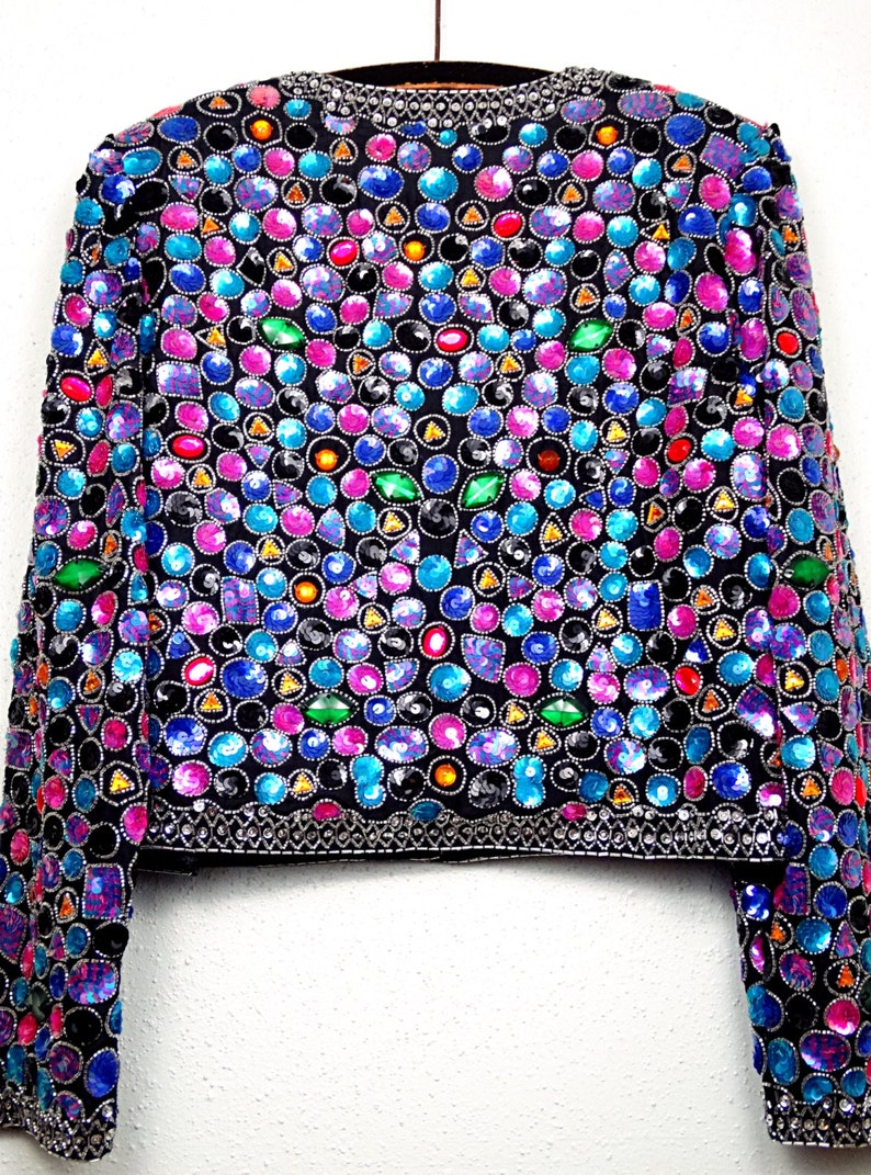 Glitz & Glam Jewel Beaded Blazer // Vintage Couture Beaded - Etsy
