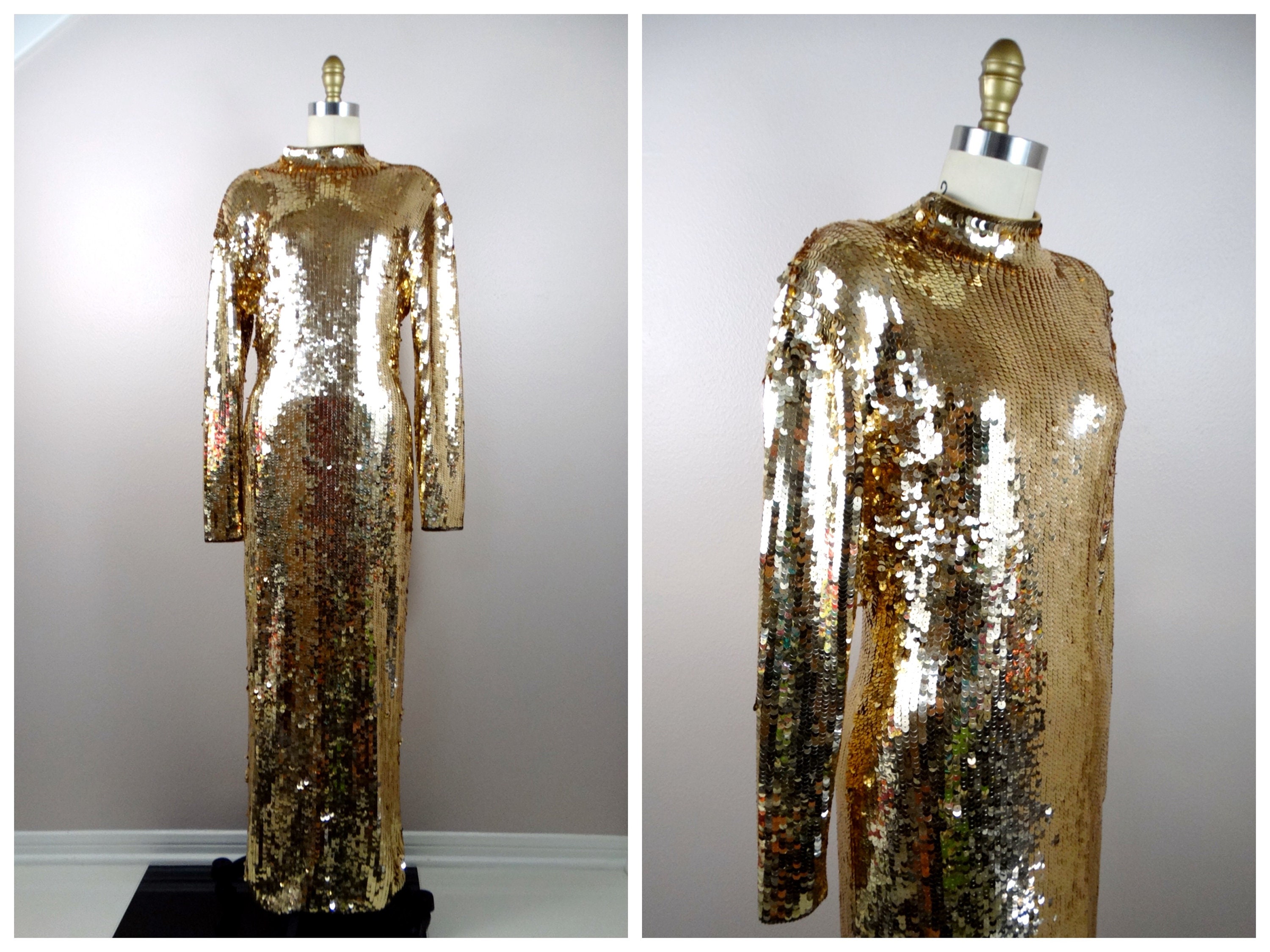 Liquid Sequin Gown Etsy