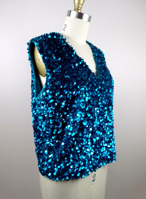 60s Paillette Sequined Top by Bullocks Wilshire /… - image 5