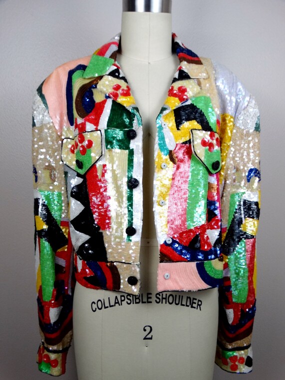 JEANETTE Fully Sequined Novelty Jacket // RARE Se… - image 3