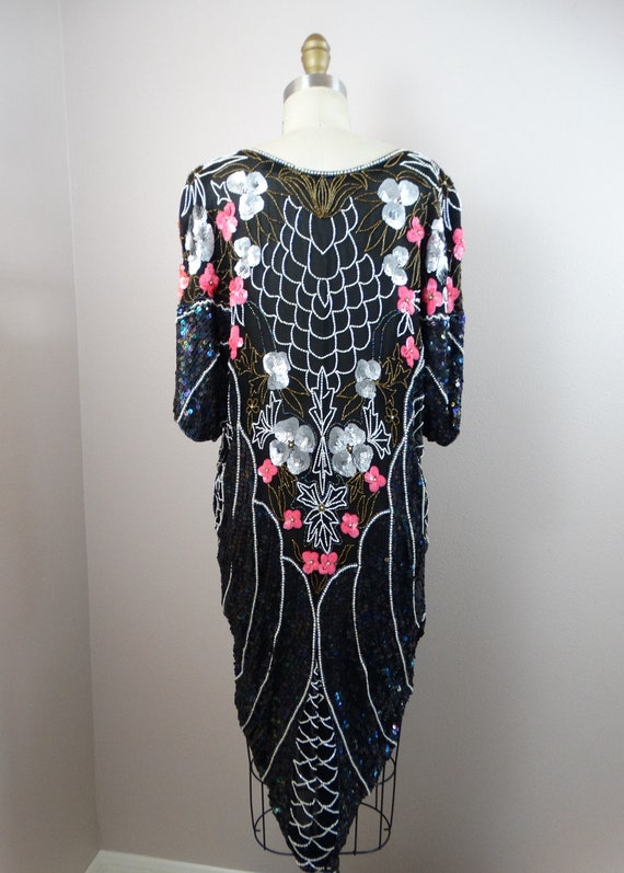 Vintage Floral Sequined Kaftan Dress // Oversized… - image 5