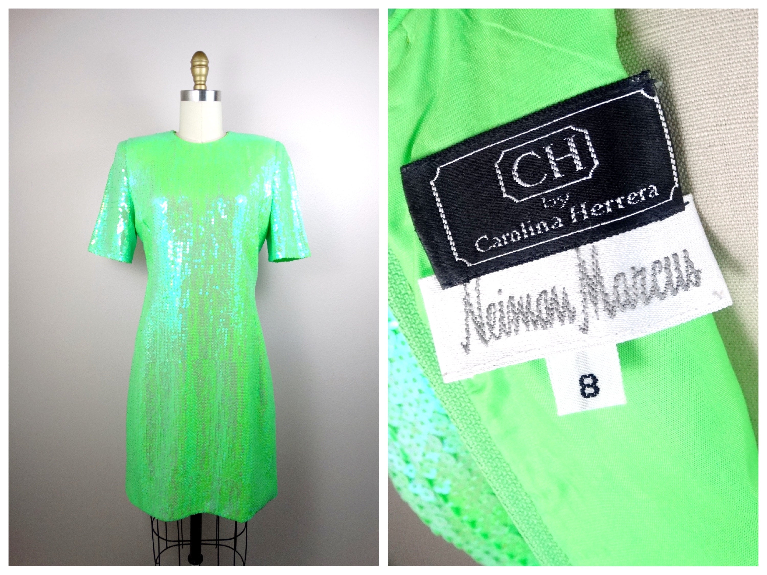 neon sequin dress