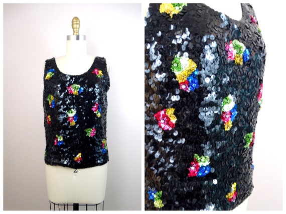 50s 60s Rhinestone Encrusted Sequin Top // 1950's… - image 5