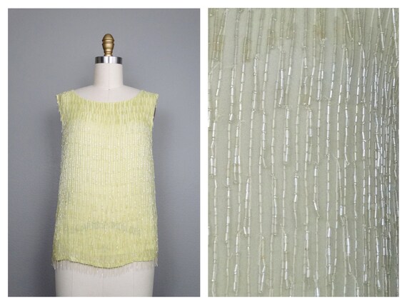 All Beaded Fringe Blouse // Heavily Embellished Pa