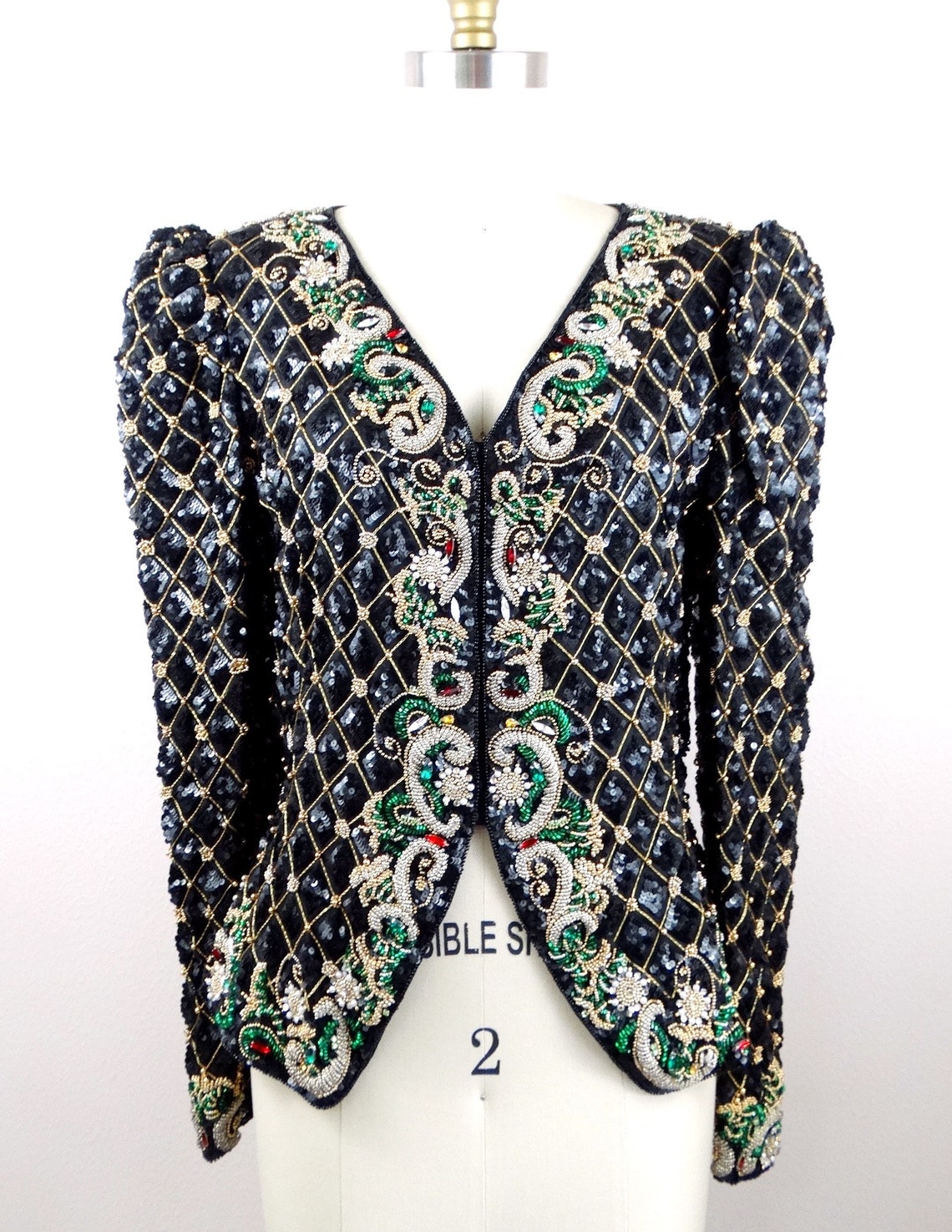 Ornate Jewel Beaded Evening Jacket / Vintage Couture Sequin Etsy