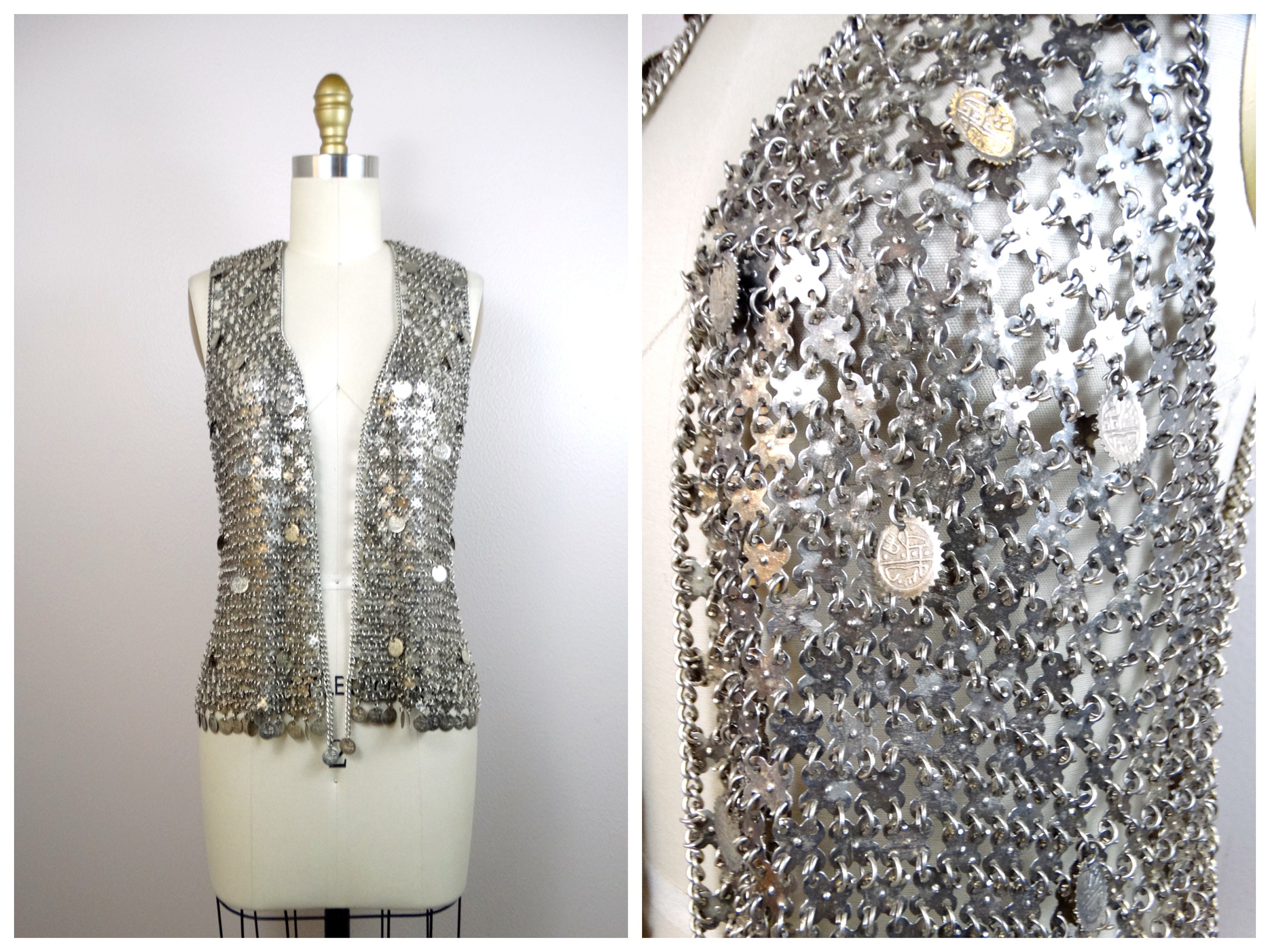 Paco Rabanne Black and Silver Metal Chainmail Headband Paco Rabanne Gold Metal Headband - Gold Hair Accessories  main image 2