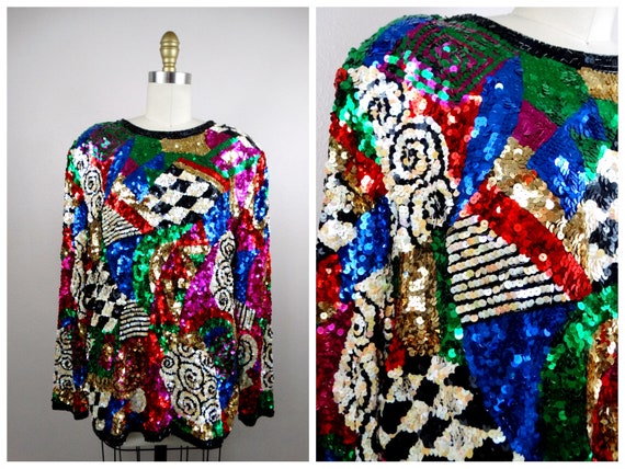 Bright Silk Rainbow Pattern Sweater Bright Silk Rainbow Pattern Sweater