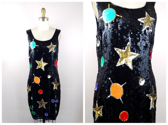 Retro Star Sequin Dress // Stars in 