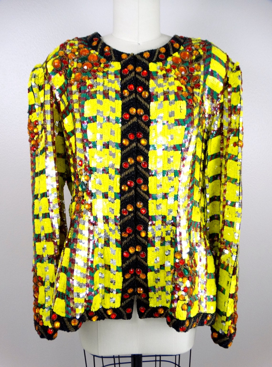 yellow sequin jacket