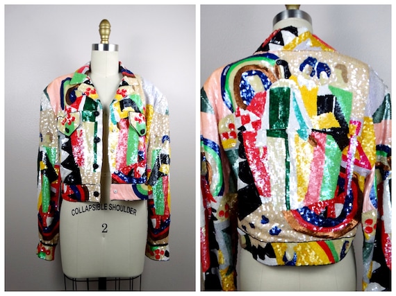 JEANETTE Fully Sequined Novelty Jacket // RARE Se… - image 10