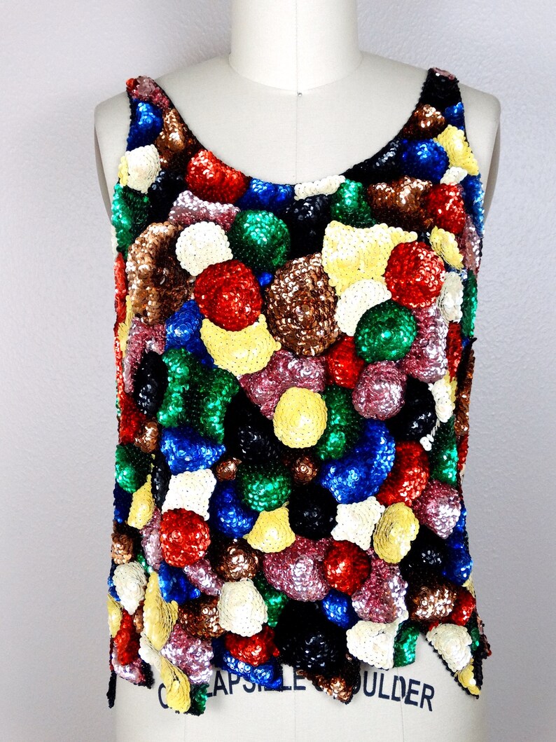 rainbow sequin tank