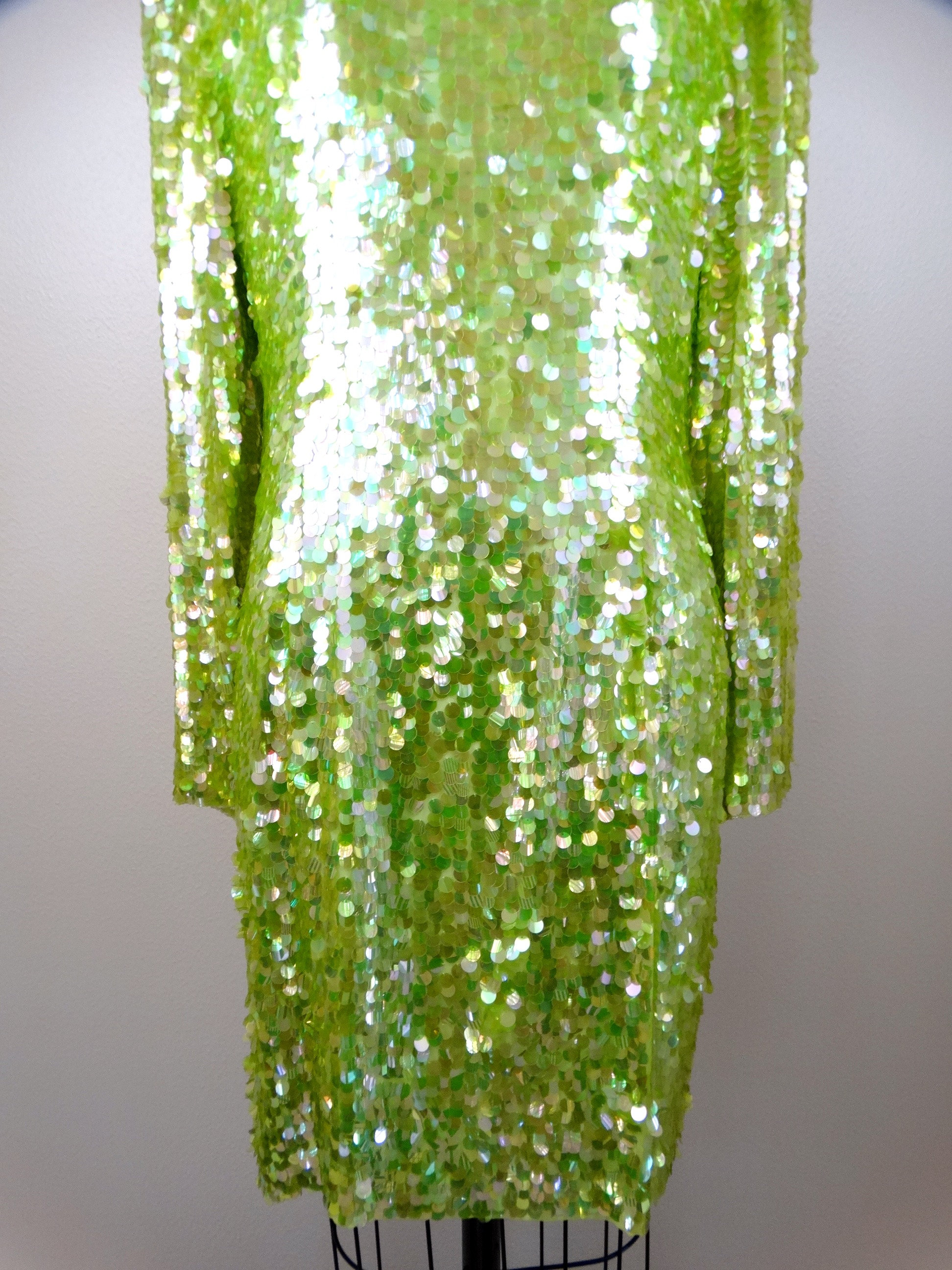 Lime Green Sequin Party Dress / Pastel Green Cocktail Dress / Etsy UK