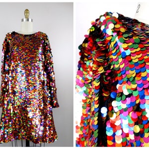 Gorgeous Handmade Sequin Rainbow Dress. 