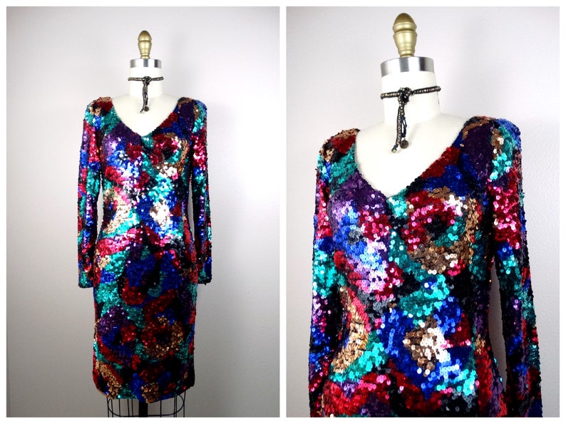 black tie oleg cassini sequin dress