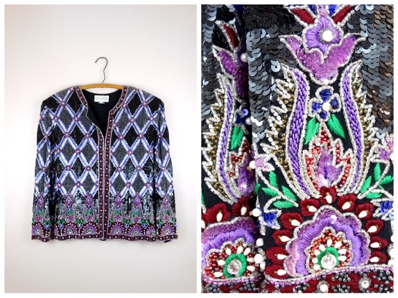 Naeem Khan Sequin Jacket  // RIAZEE Couture Vinta… - image 1