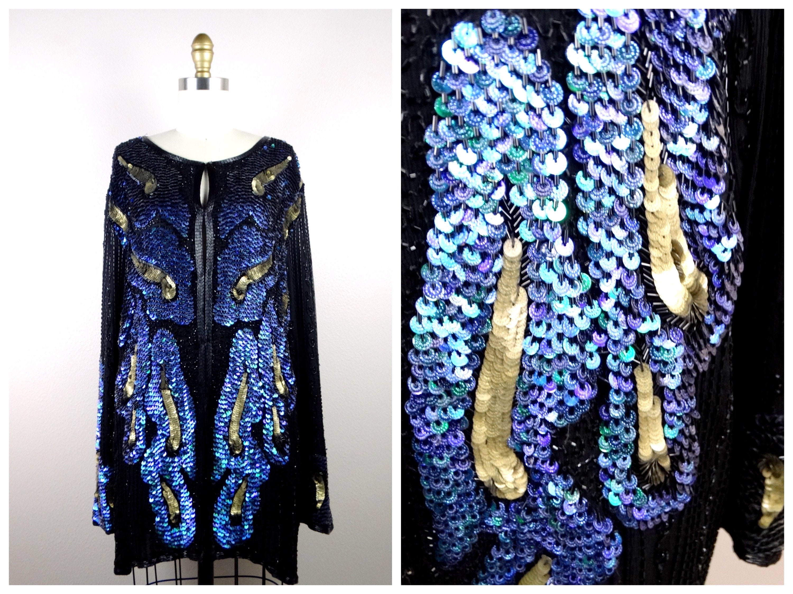 Plus Size Sequin Embellished Long 