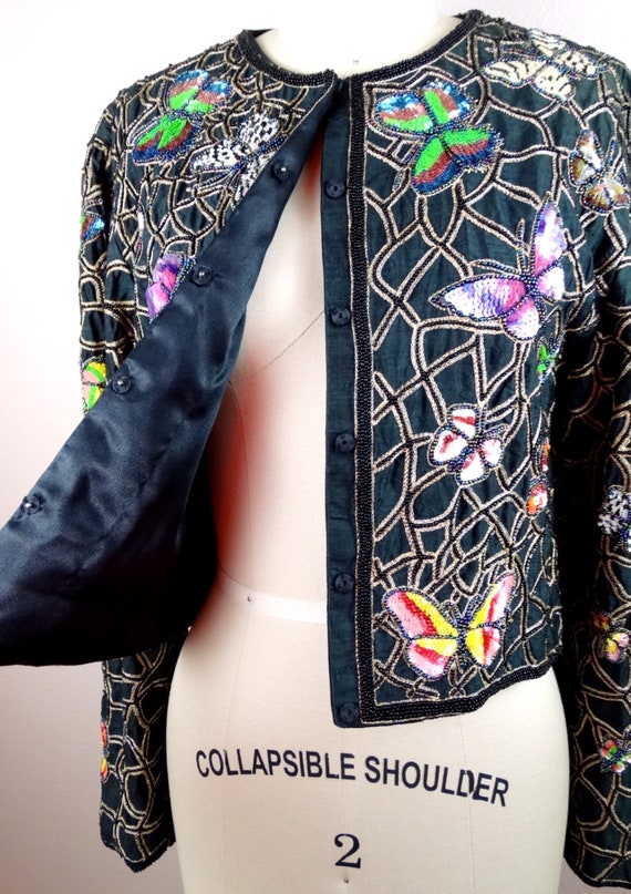 JEANETTE Sequin Butterfly Embellished Bolero / Ra… - image 3