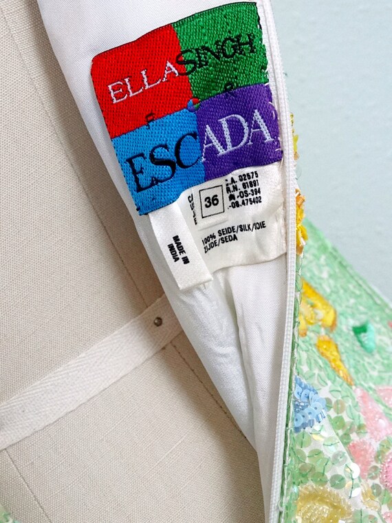 ESCADA/ エスカーダ/ビーズ装飾 スリップドレス/サイズ:M ESCADA ヴィンテージ スパンコール ビーズドレス / 80年代 90年代