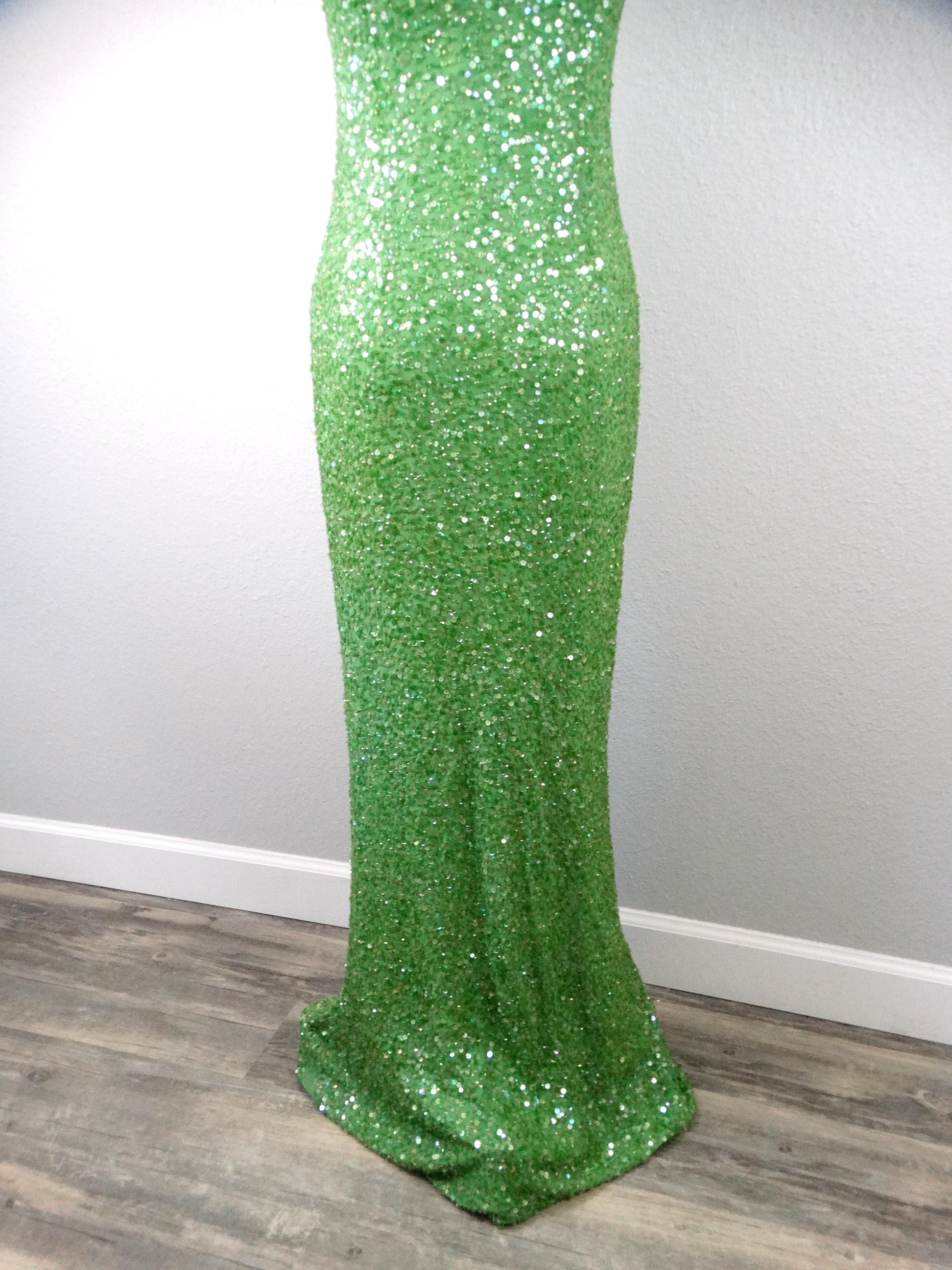 90s Lime Green Sequin Gown | Bright Sequined Evening Gown Cut on the Bias  Silk - Etsy