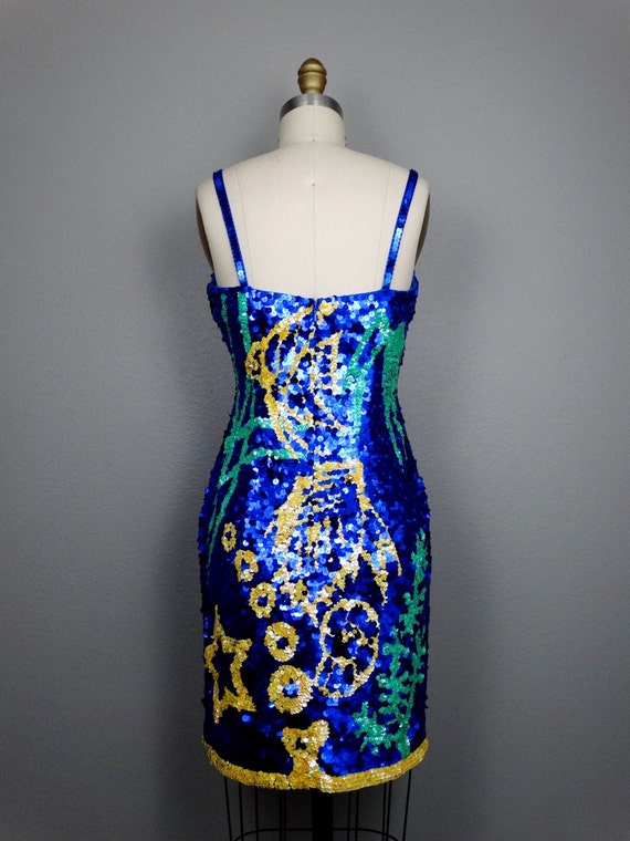 fcuk blue sequin dress Trinny Velvet Sequin Collared Mini Dress