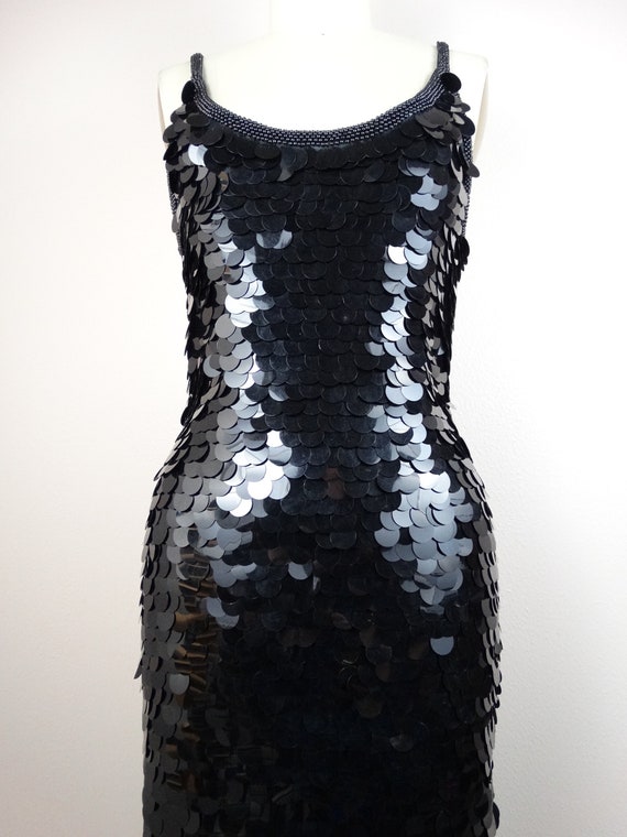 black paillette dress
