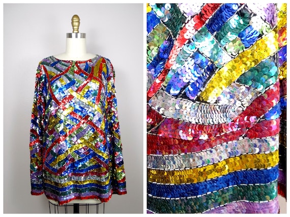 sequin top xl