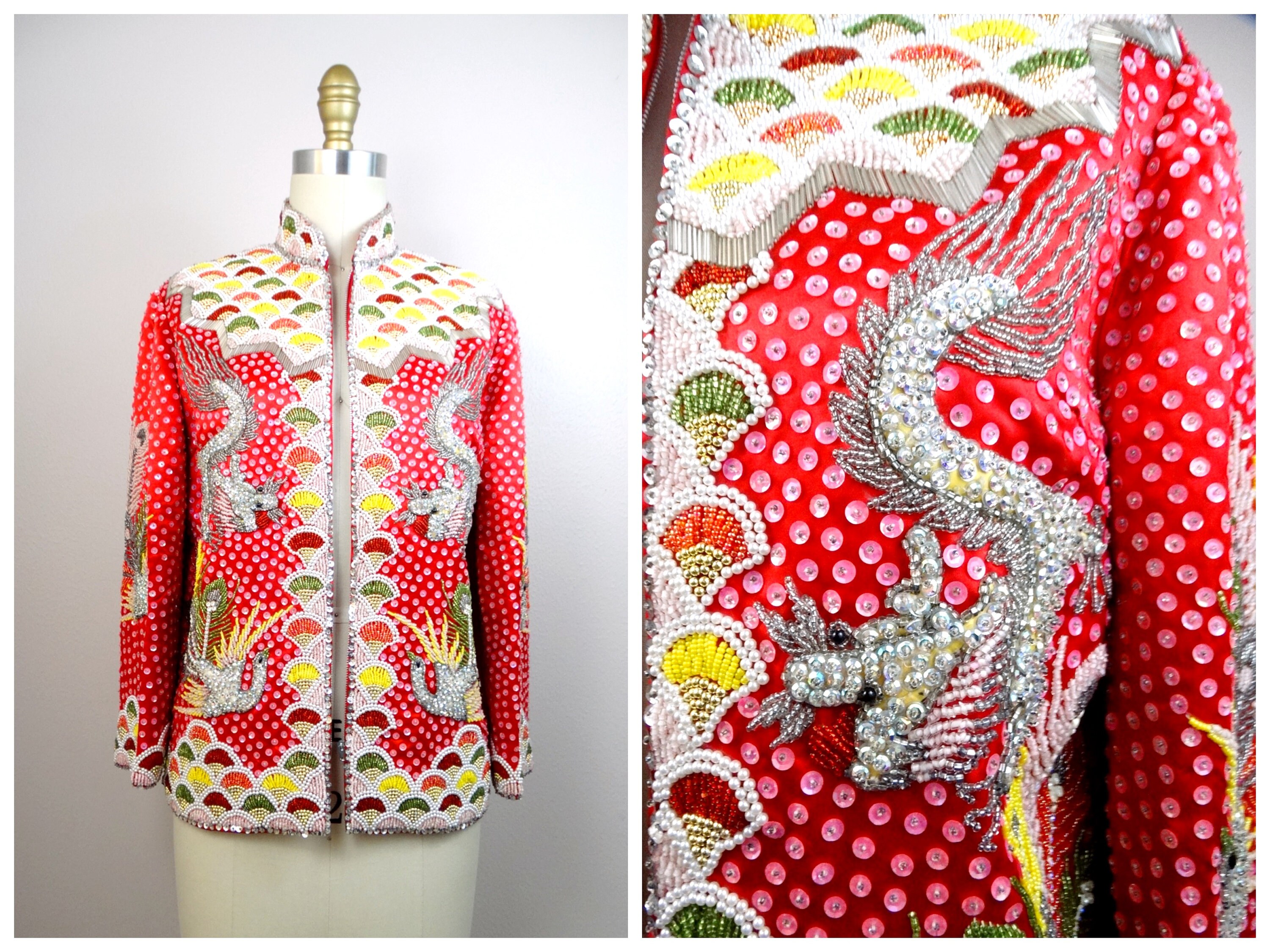 韓国 ファッション通販 DYNASTY Crystal Rhinestone Beaded Silk Jacket / Oriental ジャケット・アウター