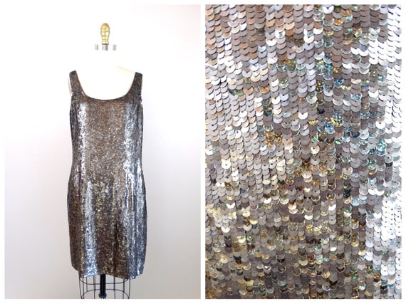 Holographic Sequin Dress // Vintage Sequined Dress