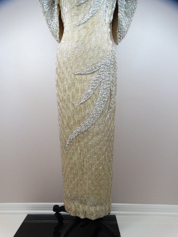 AVANT GARDE Sequined Beaded Gown // Dramatic 80s … - image 4