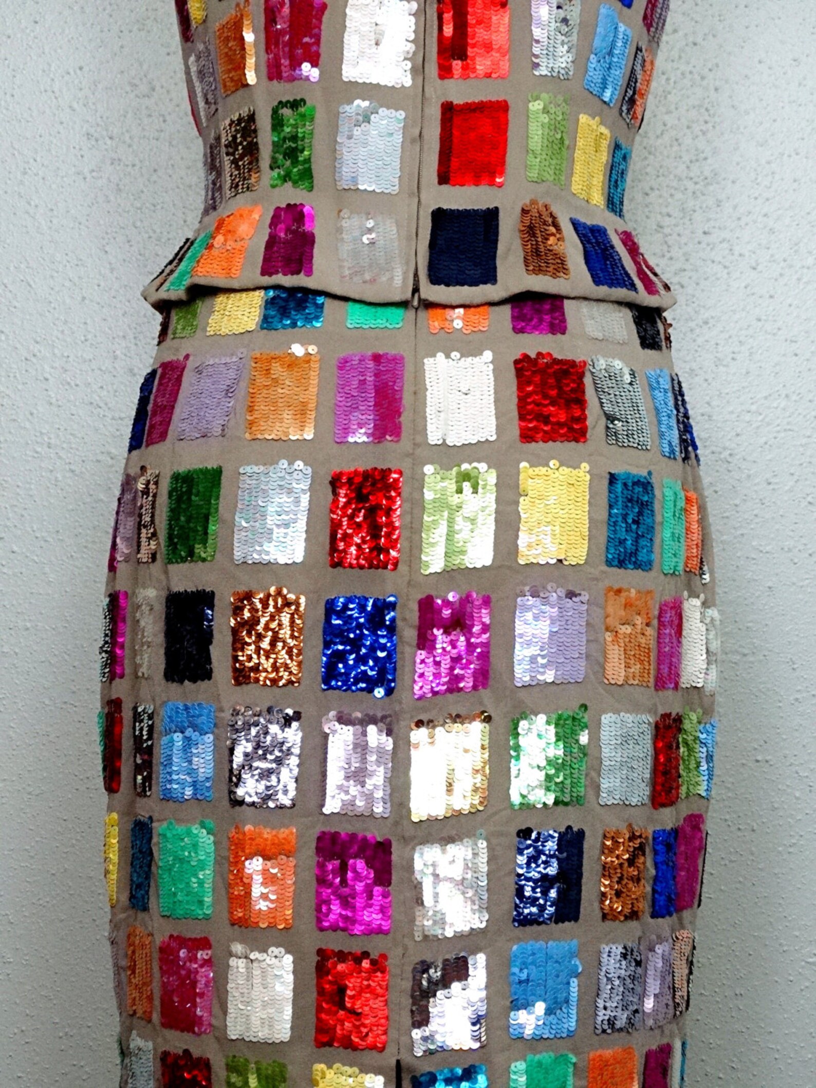 Rainbow Sequin Bustier Top // Color Block Sequined Strapless | Etsy