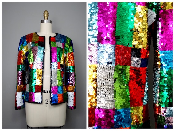 rainbow sequin cardigan