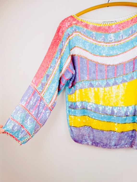 Oversized Pastel Sequin Top by Judith Ann Creatio… - image 3