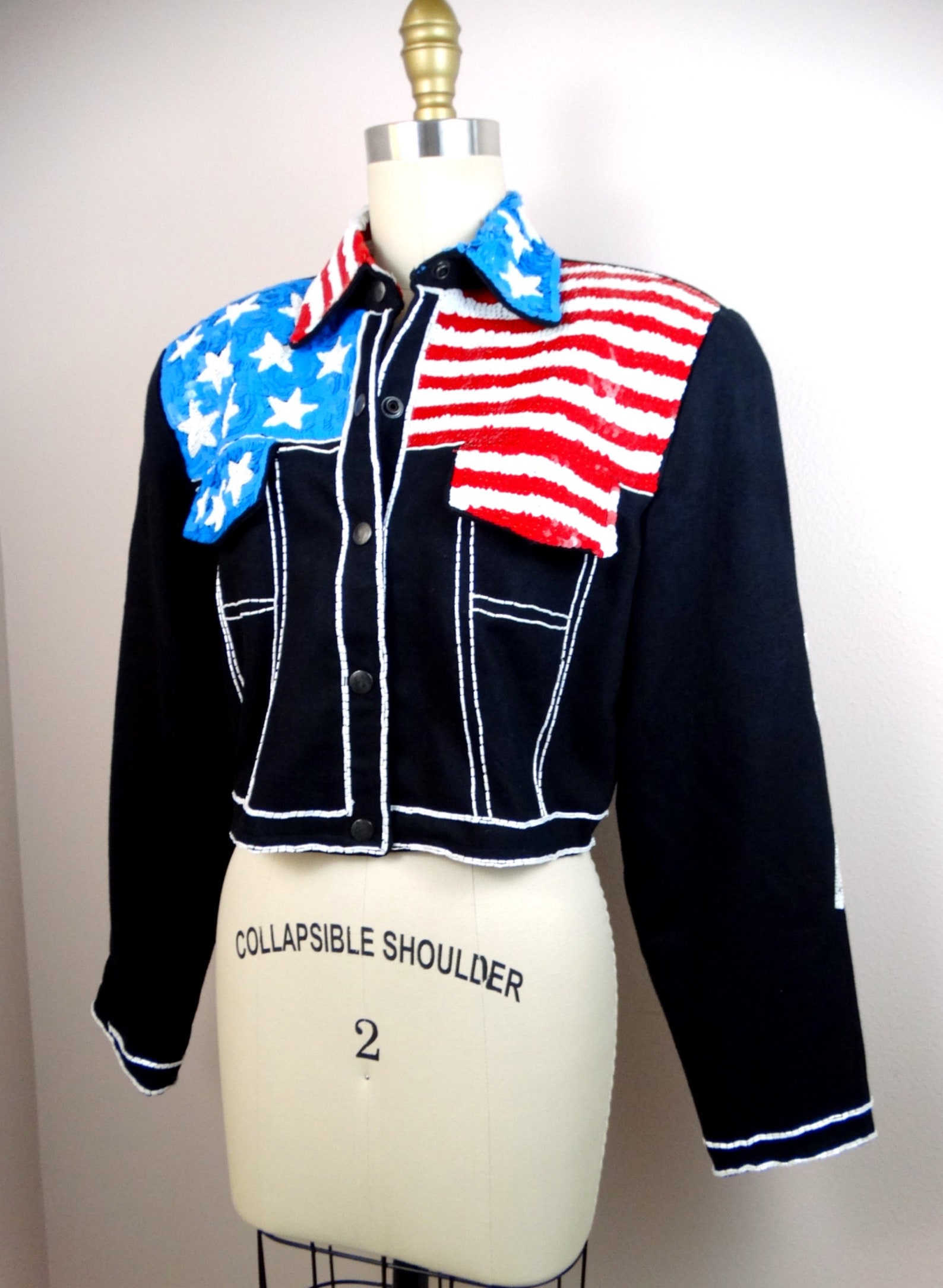 American Flag Stars & Stripes Sequin Top - Main Strip main image 1