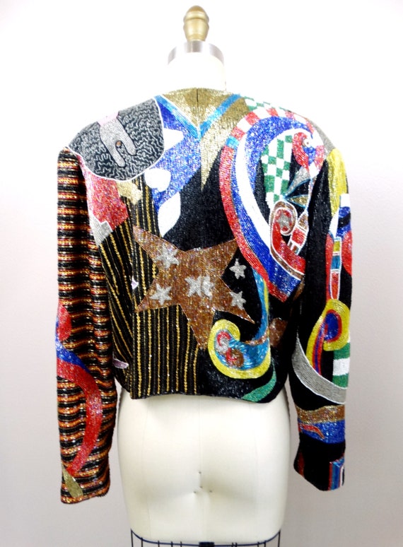 HEAVY All Beaded Jacket // RARE Whimsical Circus … - image 6