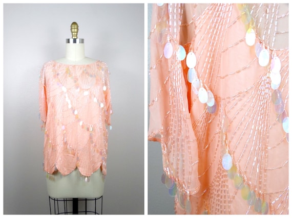 Sparkling Paillette Sequined Dolman Top / Iridesce