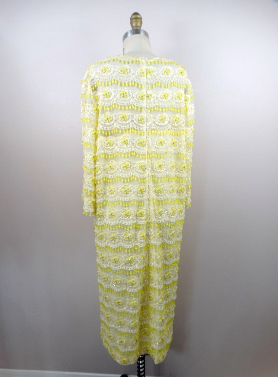 60s Crystal Beaded Sequined Dress • Mid Century C… - image 7