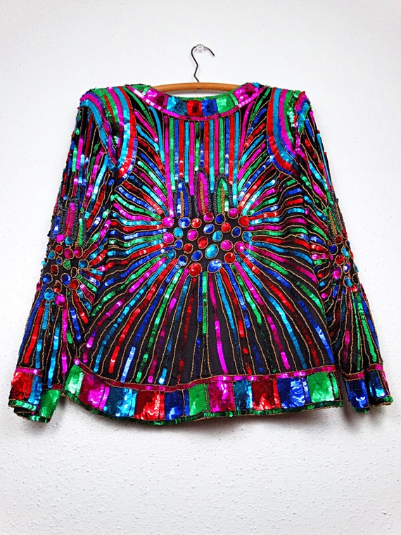 Sequin Rainbow Sherpa Jacket main image 1