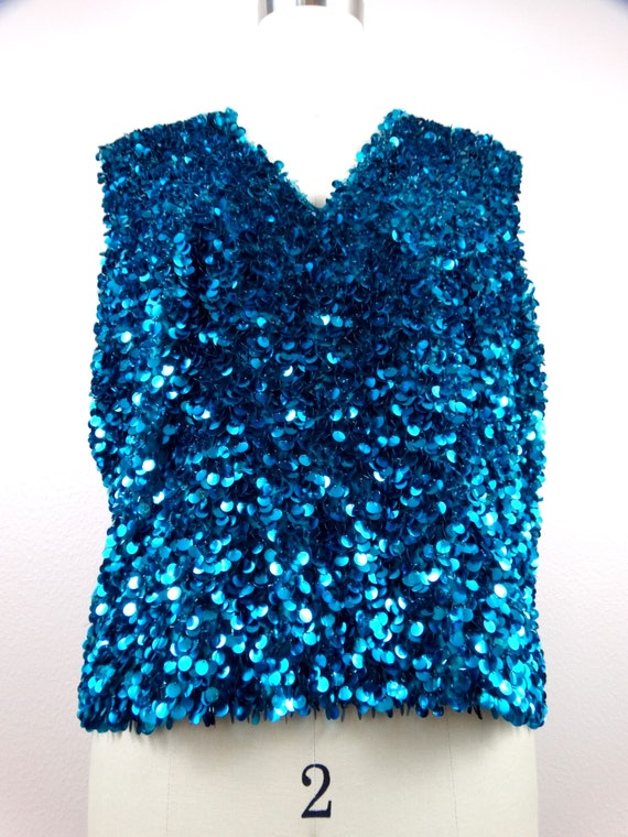 60s Paillette Sequined Top by Bullocks Wilshire /… - image 3