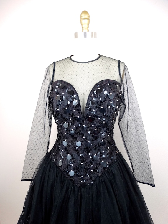 80s Paillette Party Dress by Lillie Rubin // 1980… - image 2