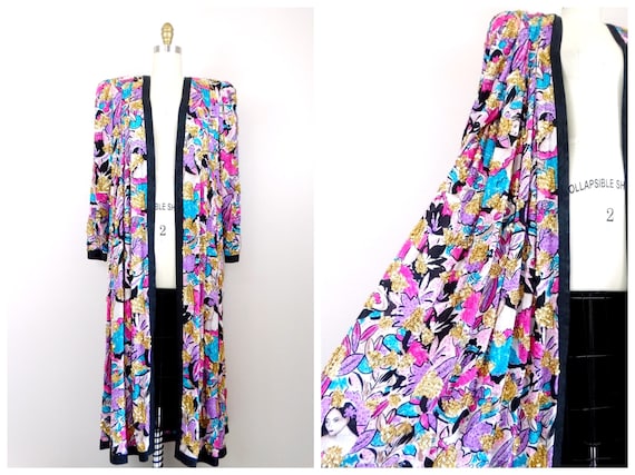 COUTURE Glam Sequined Duster / Pink Blue & Gold S… - image 8