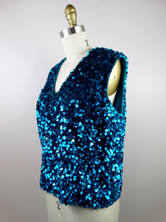 60s Paillette Sequined Top by Bullocks Wilshire /… - image 6