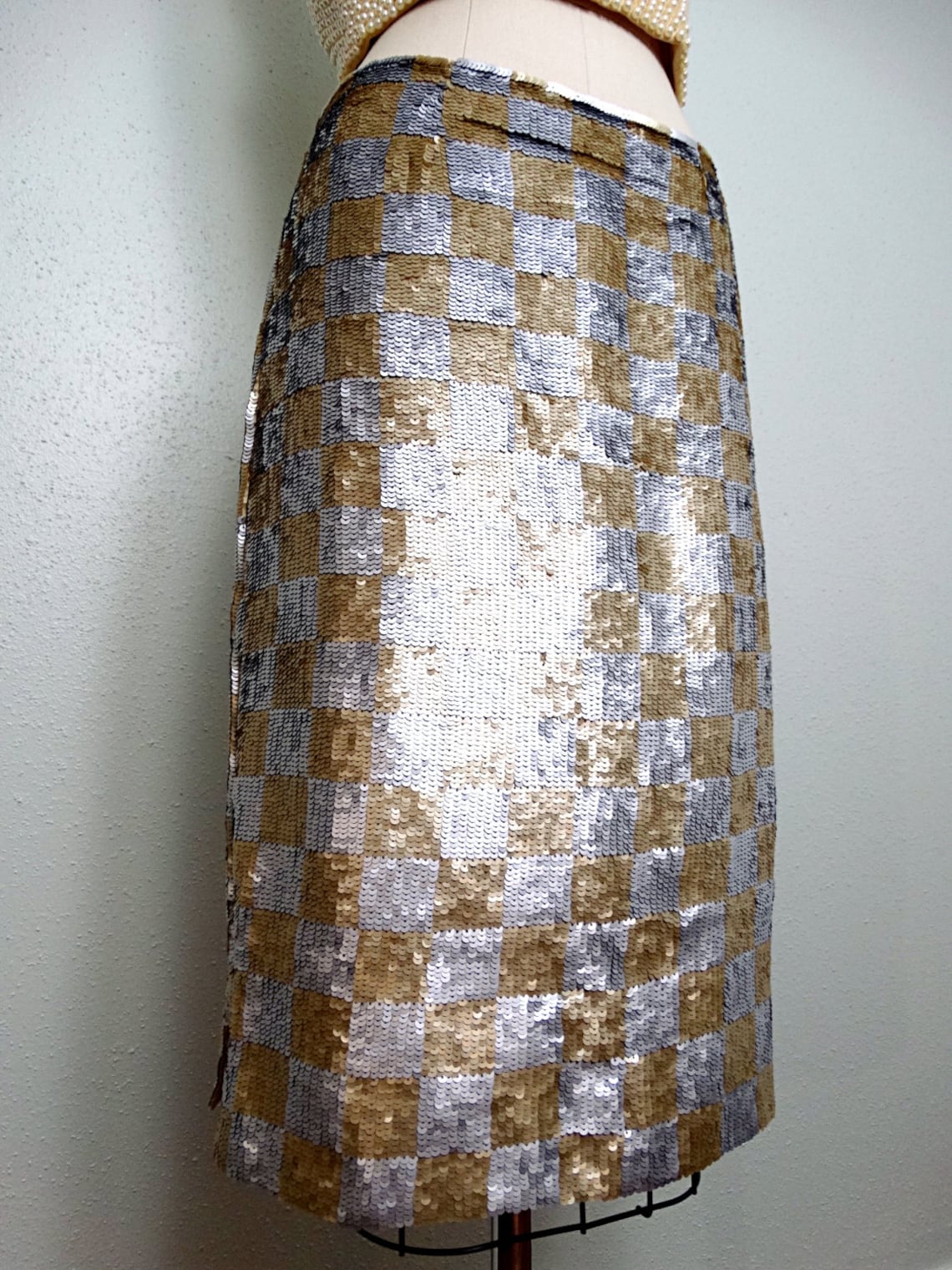 Vintage Sequin Sheer Skirt-Waist 32 to 34