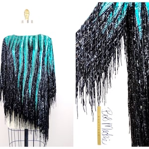 Bob Mackie Fringe Beaded Mini Dress // HEAVILY Designer Couture Tunika // Deadstock Old Stock Vintage