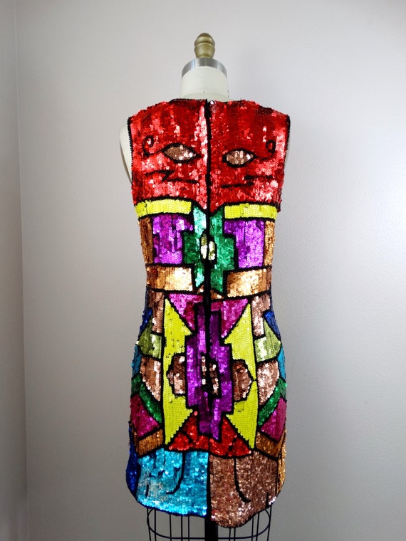 Color block sequin dress online