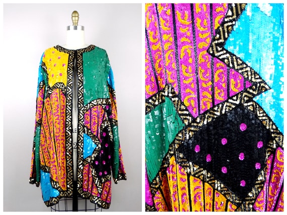 EXTRAVAGANT Sequin Beaded Coat / All Sequined Fun