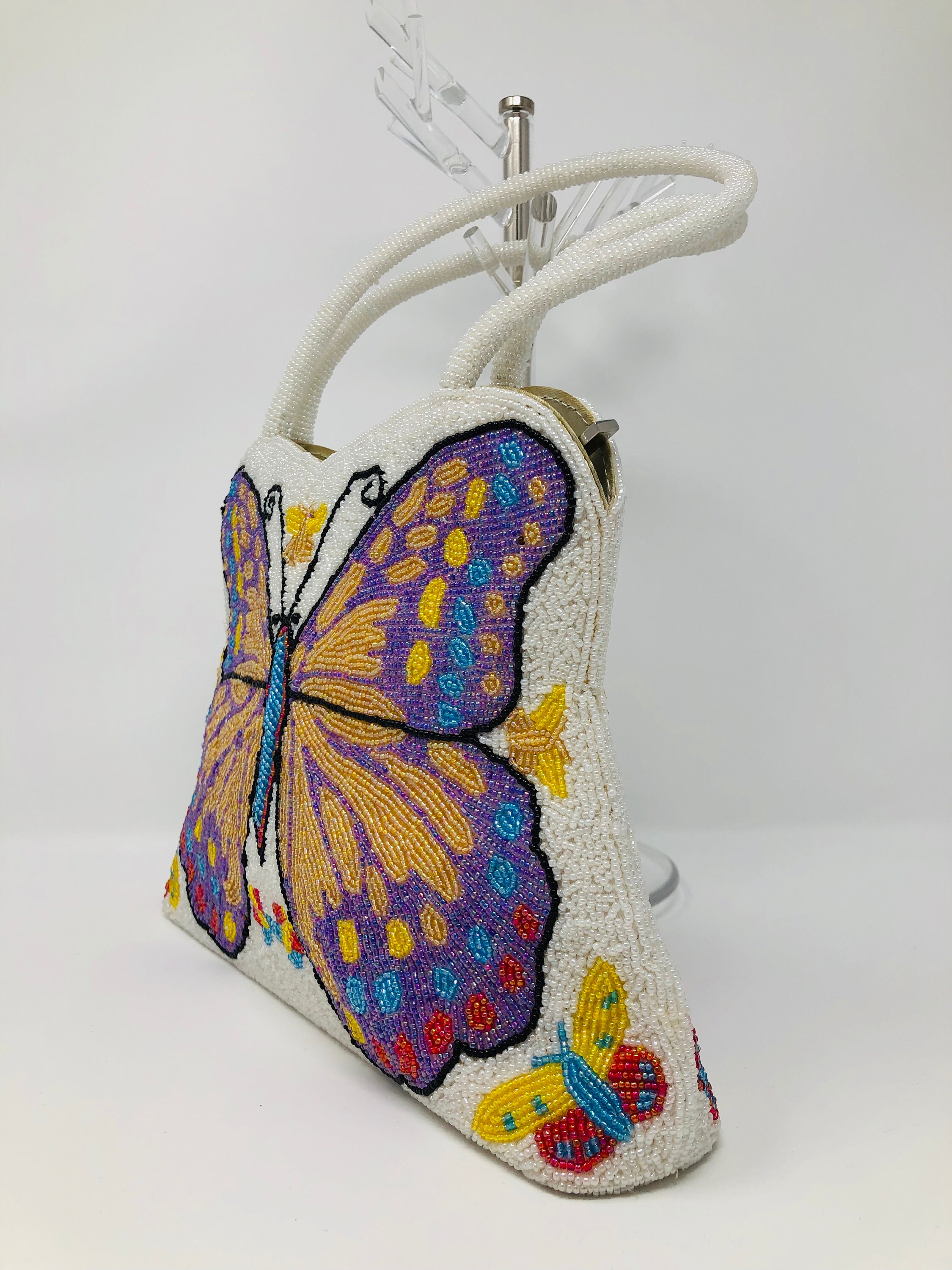 Retro Beaded Butterfly Purse // Fully Beaded Novelty Bag // Etsy
