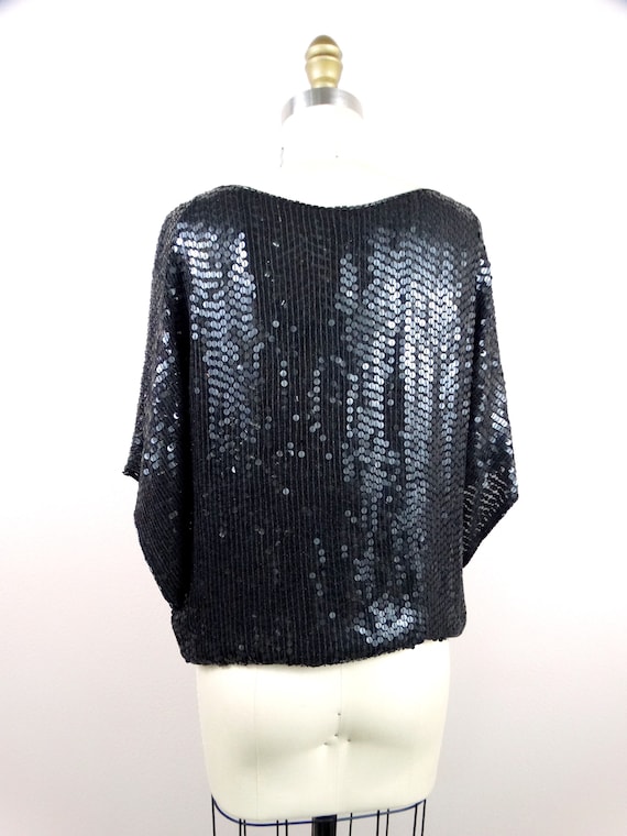 Abstract Leopard Sequin Blouse // Wild Animal Top… - image 4