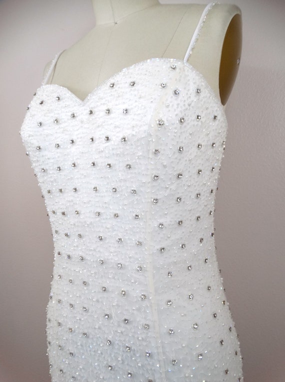 VTG Rhinestone Crystal Encrusted Wedding Gown // … - image 2