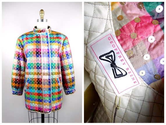 GEOFFREY BEENE Sequined Jacket / Rainbow Color Bl… - image 7